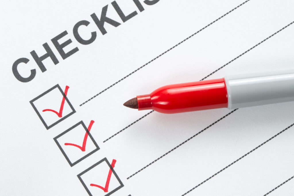 University Dormitories in Japan: What to Expect and How to Apply checklist box with red marker pen