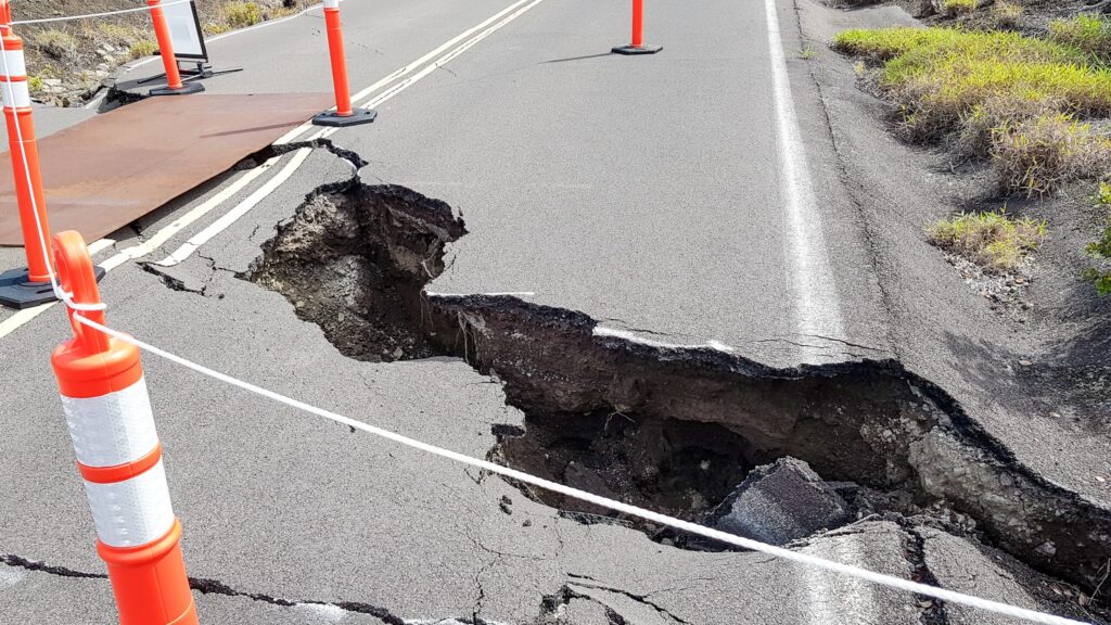 What to Do in an Earthquake in Japan: A Guide for Foreign Residents volcano road cracks and danger cones 2026 01 08 22 38 30 utc